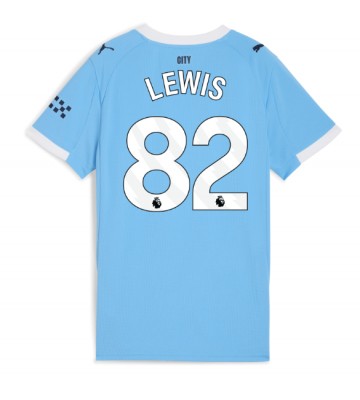 Manchester City Rico Lewis #82 Hjemmebanetrøje Dame 2025-26 Kortærmet